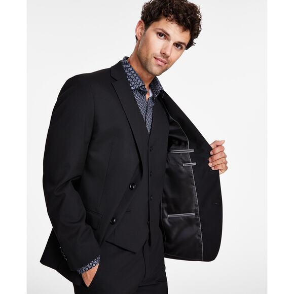 Alfani Men's Slim-Fit Stretch Solid Suit Jacket Blazer Black NWT 38L - Picture 4 of 16